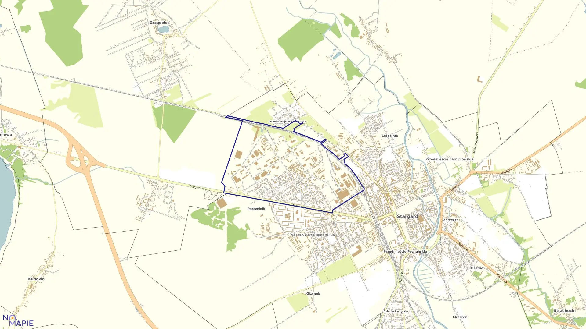 Mapa obrębu 0005 Stargard w mieście Stargard Szczeciński