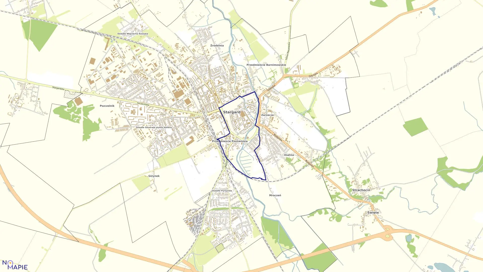 Mapa obrębu 0011 Stargard w mieście Stargard Szczeciński