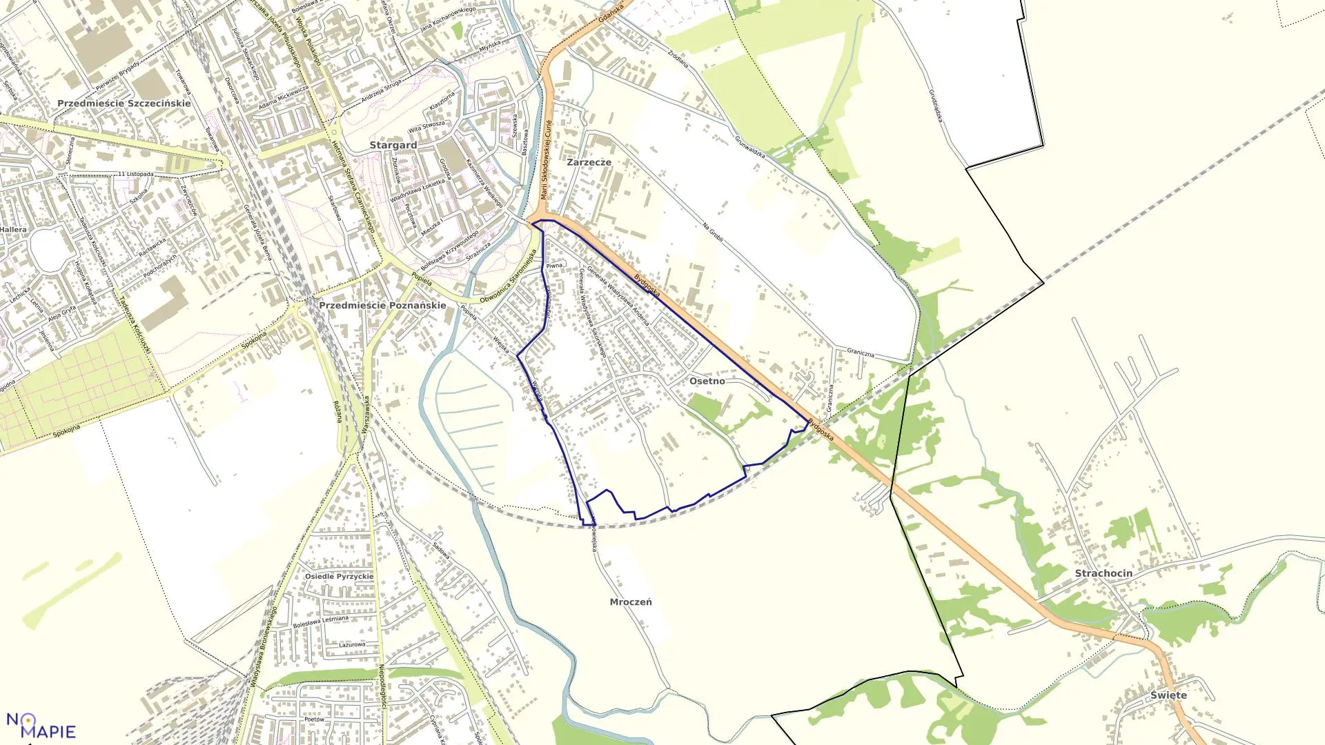 Mapa obrębu 0012 Stargard w mieście Stargard Szczeciński